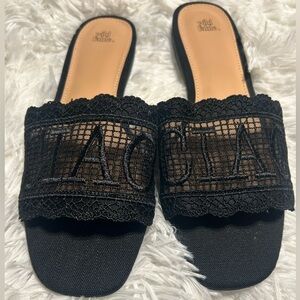Wild Fable Black Lace Josephina Slide Sandals